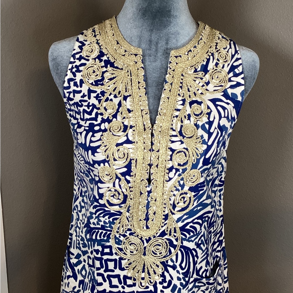 Lilly Pulitzer Carlotta Stretch Shift Indigo Home Slice Size 2 - Picture 9 of 15
